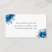 Indigo Blue Floral wedding RSVP online Begleitkarte (Vorderseite)