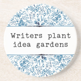 Indigo Blue Floral | Writers Pflanze Idea Gardens Sandstein Untersetzer