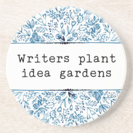 Indigo Blue Floral | Writers Pflanze Idea Gardens Sandstein Untersetzer