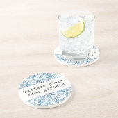 Indigo Blue Floral | Writers Pflanze Idea Gardens Sandstein Untersetzer (Seite)