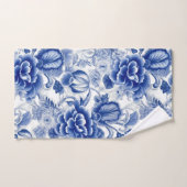 Indigo Blue Flowers Badhandtuch Set (Handtuch)