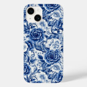 Indigo Blue Flowers Case-Mate iPhone Hülle (Rückseite)