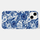 Indigo Blue Flowers Case-Mate iPhone Hülle (Rückseite (Horizontal))