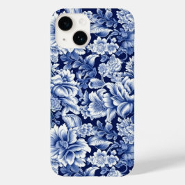 Indigo Blue Flowers Case-Mate iPhone 14 Hülle