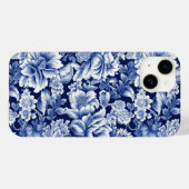 Indigo Blue Flowers Case-Mate iPhone Hülle (Rückseite (Horizontal))