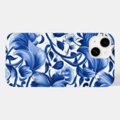 Indigo Blue Flowers Case-Mate iPhone Hülle (Rückseite (Horizontal))