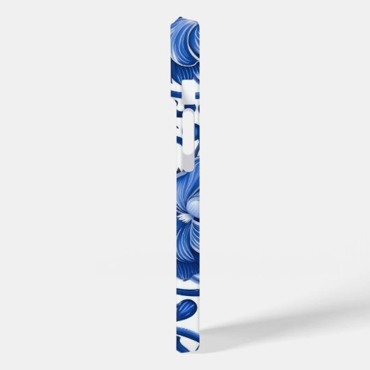 Indigo Blue Flowers Case-Mate iPhone Hülle (Rückseite / Links)