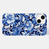 Indigo Blue Flowers Case-Mate iPhone Hülle (Rückseite (Horizontal))