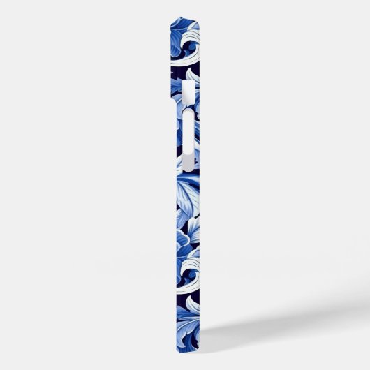 Indigo Blue Flowers Case-Mate iPhone Hülle (Rückseite / Links)