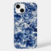 Indigo Blue Flowers Case-Mate iPhone Hülle (Rückseite)