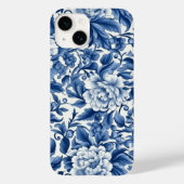 Indigo Blue Flowers Case-Mate iPhone Hülle (Rückseite)