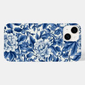 Indigo Blue Flowers Case-Mate iPhone Hülle (Rückseite (Horizontal))