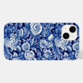 Indigo Blue Flowers Case-Mate iPhone Hülle (Rückseite (Horizontal))