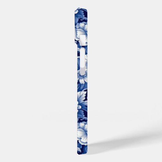 Indigo Blue Flowers Case-Mate iPhone Hülle (Rückseite / Links)