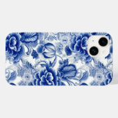 Indigo Blue Flowers Case-Mate iPhone Hülle (Rückseite (Horizontal))