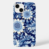 Indigo Blue Flowers Case-Mate iPhone Hülle (Rückseite)