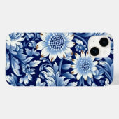 Indigo Blue Flowers Case-Mate iPhone Hülle (Rückseite (Horizontal))