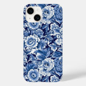 Indigo Blue Flowers Case-Mate iPhone Hülle (Rückseite)