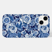 Indigo Blue Flowers Case-Mate iPhone Hülle (Rückseite (Horizontal))