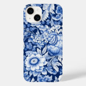Indigo Blue Flowers Case-Mate iPhone Hülle (Rückseite)