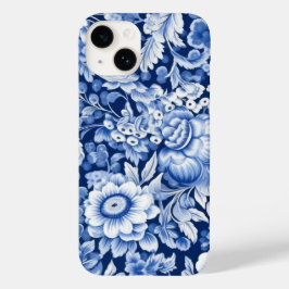 Indigo Blue Flowers Case-Mate iPhone 14 Hülle