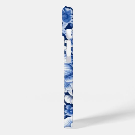 Indigo Blue Flowers Case-Mate iPhone Hülle (Rückseite / Links)