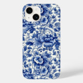 Indigo Blue Flowers Case-Mate iPhone Hülle (Rückseite)