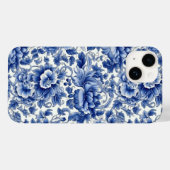 Indigo Blue Flowers Case-Mate iPhone Hülle (Rückseite (Horizontal))