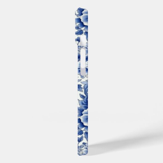 Indigo Blue Flowers Case-Mate iPhone Hülle (Rückseite / Links)