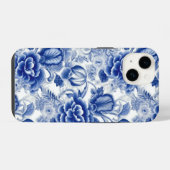 Indigo Blue Flowers iPhone Hülle (Rückseite (Horizontal))