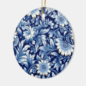 Indigo Blue Flowers Keramik Ornament (Links)