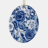 Indigo Blue Flowers Keramik Ornament (Rechts)