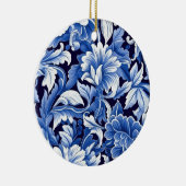 Indigo Blue Flowers Keramik Ornament (Rechts)