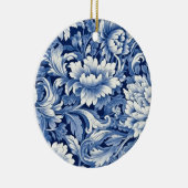 Indigo Blue Flowers Keramik Ornament (Rechts)