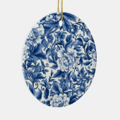 Indigo Blue Flowers Keramik Ornament (Rechts)