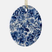 Indigo Blue Flowers Keramik Ornament (Rechts)
