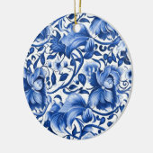 Indigo Blue Flowers Keramik Ornament (Links)