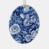 Indigo Blue Flowers Keramik Ornament (Rechts)