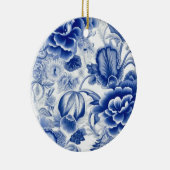Indigo Blue Flowers Keramik Ornament (Rechts)