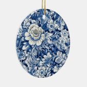Indigo Blue Flowers Keramik Ornament (Rechts)