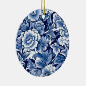 Indigo Blue Flowers Keramik Ornament (Rechts)