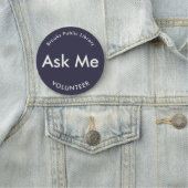 Indigo Blue Fragte Me Tasten für Freiwillige Magne Namensschild (Beispiel)