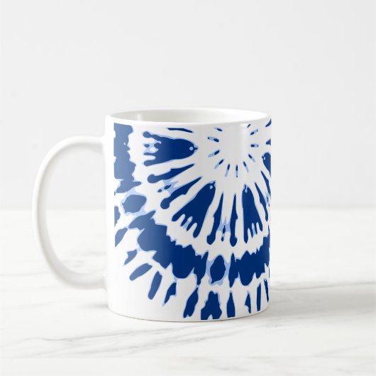 Indigo Blue Gefärbte Krawatte Kaffee Tasse (Links)