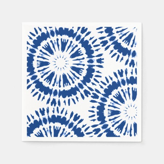 Indigo Blue Gefärbte Krawatte Paper Napkins Serviette (Vorderseite)