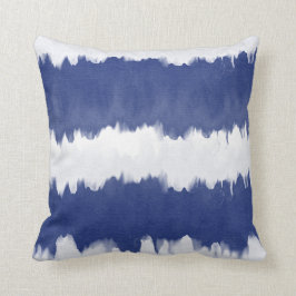 Indigo Blue Gefärbte Krawatte Shibori Stripe Kissen