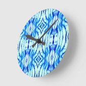 Indigo Blue Gefärbte Krawatte Wall Clock Runde Wanduhr (Winkel)