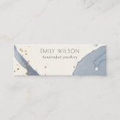 Indigo Blue Gold Abstrakt Stuhlvortrag Anzeige Mini Visitenkarte (Vorderseite)