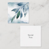 Indigo Blue Green Abstrakte Blätter Mitteilungskarte (Vorne/Hinten)