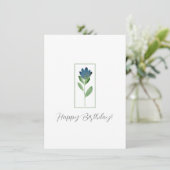 Indigo Blue, Green Watercolor Abstrakte Blume Karte (Stehend Vorderseite)