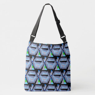 Indigo Blue Hexagon Tragetaschen Mit Langen Trägern